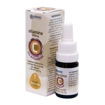 renans pharma vitamina c 1000mg+echinacea aroma capsuni sol. 10ml