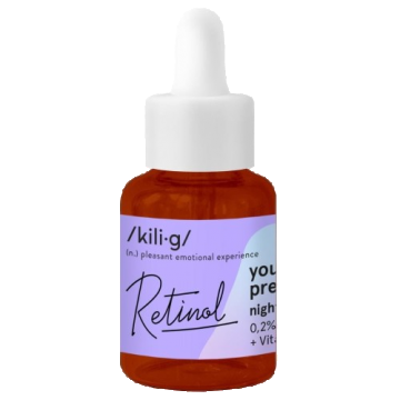 Ser facial pentru noapte cu retinol, 30ml, Kilig