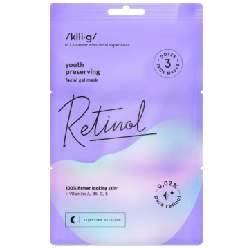 Set masti faciale gel cu retinol, 3 x 7 ml, Kilig