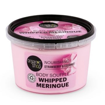 Souffle de corp cu capsuni si cocos Whipped Meringue, 250ml, Organic Shop