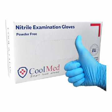 Manusi examinare nitril, albastre, marime M, 100 bucati, Cool Med