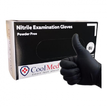 Manusi examinare nitril, negre, marime S, 100 bucati, Cool Med