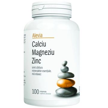 Calciu Magneziu Zinc, 100 comprimate, Alevia