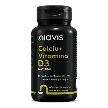 Calciu + Vitamina D3 Natural, 60 capsule, Niavis