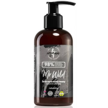 Gel de spalare pentru fata si barba Mr.Wild, 200ml, 4Organic