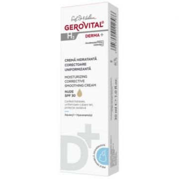 gerovital gh3 derma+ crema hidratanta corectoare uniformizanta nude spf30 30ml