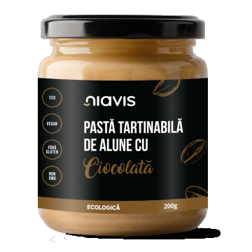 Pasta tartinabila de alune cu ciocolata ecologica, 200g, Niavis