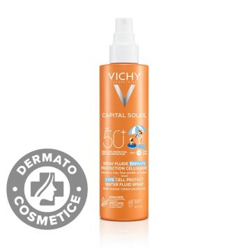 Spray fluid cu protectie solara SPF 50+ pentru copii Kids Cell Protect Capital Soleil, 200ml, Vichy