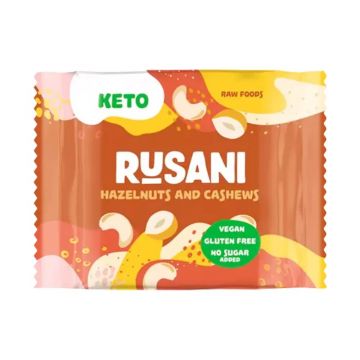 Biscuiti vegani cu alune si caju, 40g, Rusani