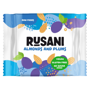 Biscuiti vegani cu migdale si prune, 40g, Rusani