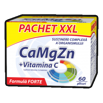 CaMgZn + Vitamina C, 60 plicuri, Zdrovit