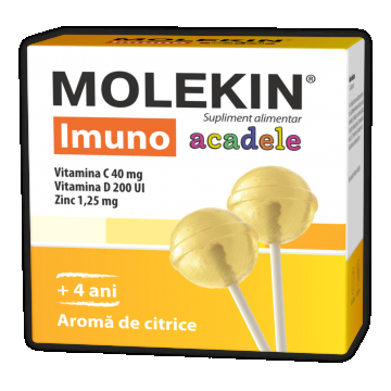 Molekin Imuno pentru +4 ani, 12 acadele cu aroma de citrice, Zdrovit