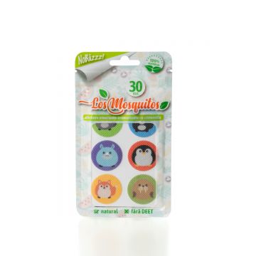 Stickere aromatizate cu citronella model cu animale, 30 bucati, Los Mosquitos