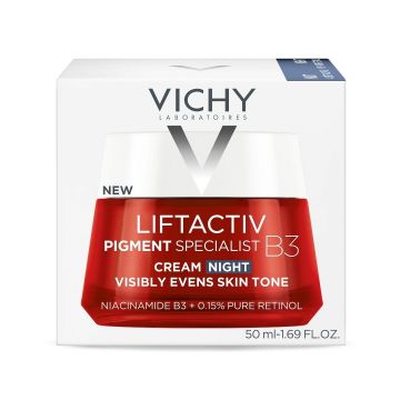 Crema de noapte antirid, antipete pigmentare cu retinol pur si niacinamida Liftactiv B3 Vichy, 50 ml Crema de noapte antirid, antipete pigmentare cu retinol pur si niacinamida Liftactiv B3 Vichy, 50 ml