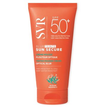 Crema spuma nuantatoare pentru protectie solara cu SPF 50+ Nuanta Beige Rose Sun Secure Blur Hale, 50 ml, Svr (Culoare produse: Beige Rose)
