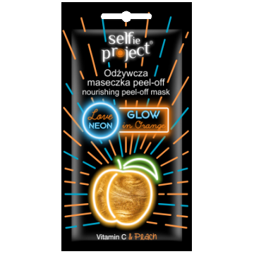Masca exfolianta nutritiva neon cu piersica Glow in Orange, 10ml, Selfie Project