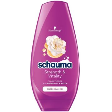 Balsam cu ulei de baobab si biotina Strength & Vitality, 250ml, Schauma