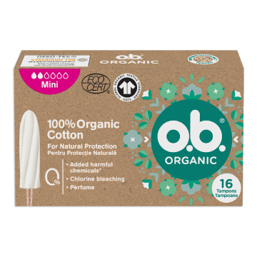 Tampoane Organic Mini, 16 bucati, OB Tampoane Organic Mini, 16 bucati, OB
