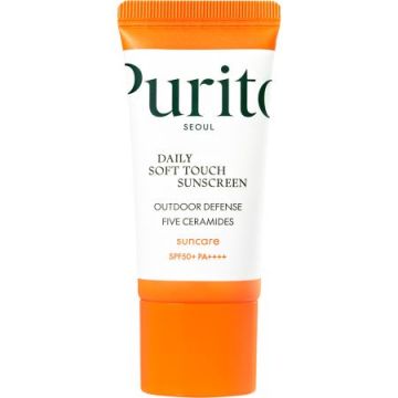 Crema de fata vegana pentru protectie solara cu SPF 50+ PA++++ Daily Soft Touch, 15ml, Purito