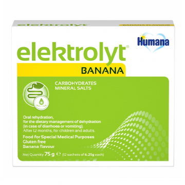 Elektrolyt cu Banane, 12 plicuri, Humana