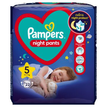 Scutece-chilotel de noapte Night Pants Marimea 5 pentru 12-17 kg, 22 bucati, Pampers