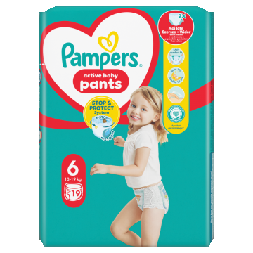 Scutece-chilotel Pants Carry Pack Extra large, Marimea 6 pentru 13 - 19kg, 19 bucati, Pampers