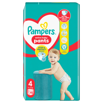 Scutece-chilotel Pants Marimea 4 Maxi pentru 9-15kg, 48 bucati, Pampers