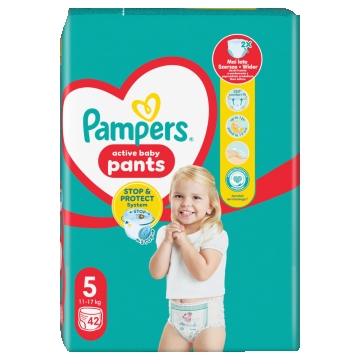Scutece-chilotel Pants Marimea 5 Junior pentru 12-17kg, 42 bucati, Pampers