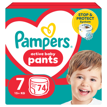 Scutece Pants Junior Marimea 7 pentru 15 kg+ Mega Box, 74 bucati, Pampers
