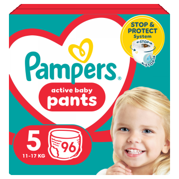 Scutece Pants Stop&Protect Nr. 5 pentru 11-17 kg, 96 bucati, Pampers