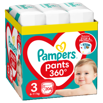 Scutece Pants Stop&Protect XXL Box Nr.3 pentru 6-11 kg, 204 bucati, Pampers