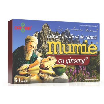 Extract purificat de rasina Mumie cu Ginseng, 60 tablete, Damar