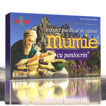 Extract purificat de rasina Mumie cu Pantocrin, 60 tablete, Damar
