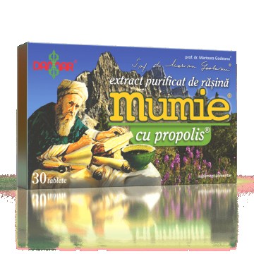 Extract purificat de rasina Mumie cu Propolis, 60 tablete, Damar