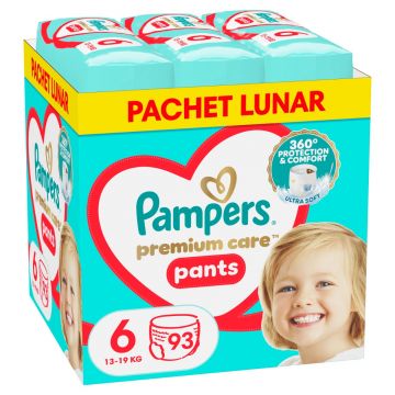 Scutece-chilotel Premium Care Pants XXL Box Marimea 6 pentru 15 kg+, 93 bucati, Pampers