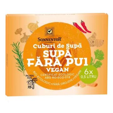 Cub Bio Supa de Pui ”fara Pui” picant vegan, 6 cuburi x 10g, Sonnentor