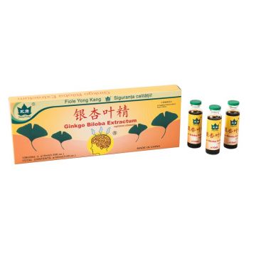 Ginkgo Biloba Extractum, 10 fiole, Yongkang International