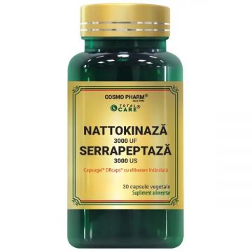 Nattokinaza Serrapeptaza, 30 capsule, Cosmopharm Nattokinaza Serrapeptaza, 30 capsule, Cosmopharm
