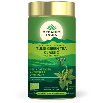 Tulsi Ceai Verde, 100g, Organic India