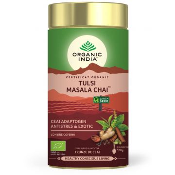 Tulsi Masala Chai Relaxant si Regenerant, 100g, Organic India