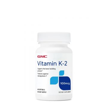 Vitamina K2 100Mcg, 60 capsule gelatinoase moi, GNC