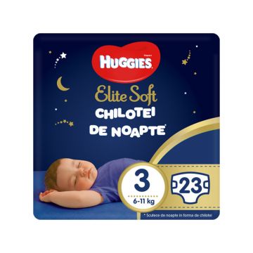 Huggies Pants Elite Soft de Noapte, Nr.3, 6-11kg, 23 bucati