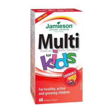 Jamieson Multi Kid cu fier, 60 tablete masticabile