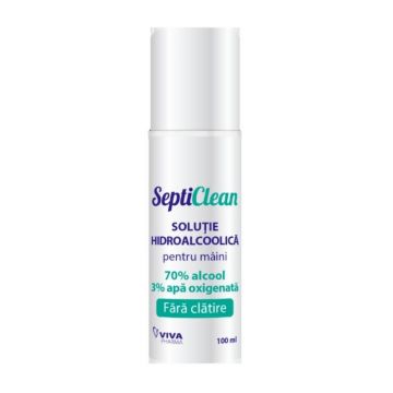 SeptiClean Solutie hidroalcoolica cu apă oxigenata pentru maini, 100 ml