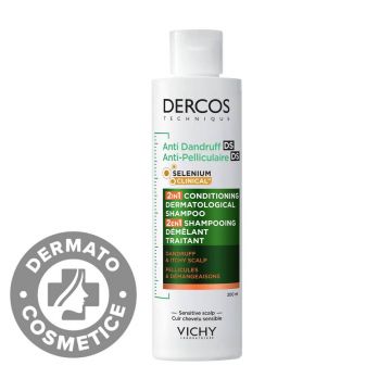 Sampon si balsam 2 in 1 anti-matreata pentru toate tipurile de par Dercos, 200ml, Vichy