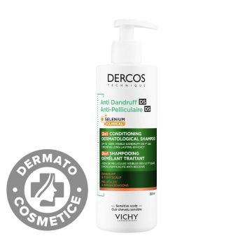 Sampon si balsam 2 in 1 anti-matreata pentru toate tipurile de par Dercos, 390ml, Vichy