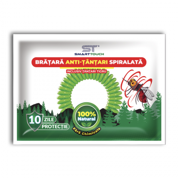 Bratara spiralata Anti-Tantari pentru copii si adulti, 1 bucata, Smart Touch Bratara spiralata Anti-Tantari pentru copii si adulti, 1 bucata, Smart Touch