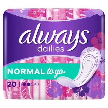 Absorbante Dailies Normal To Go, 20 bucati, Always