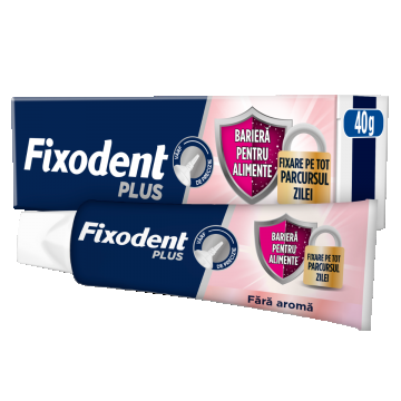 Adeziv pentru proteza dentara Plus Food Barrier, 40g, Fixodent