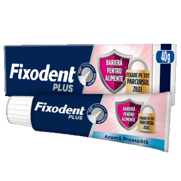 Adeziv pentru proteza Plus Food Barrier Fresh, 40g, Fixodent